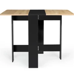 Table console bois noir et imitation hêtre