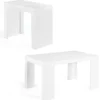 Table console extensible blanche 6 personnes 140 cm