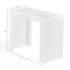 Table console extensible blanche 6 personnes 140 cm