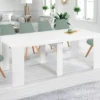 Table console extensible blanche 10 personnes 235 cm