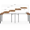 Table console extensible 10 personnesdesign industriel 235 cm
