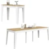Table console extensible 10 personnes 235 cm bois et façon hêtre
