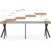 Table console extensible 10 personnes 235 cm coloris bois et noir