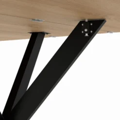 Table console pliable 2-4 personnes pied araignée bois et noir 103 x 76 cm