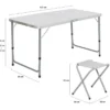 Table de camping pliante de 120 cm à hauteur réglable pour 4 personnes