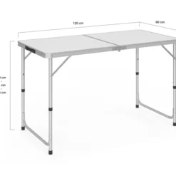 Table de camping pliante à hauteur réglable