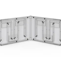 Table de camping pliante à hauteur réglable avec 6 tabourets blanc