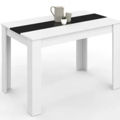 Table de cuisine 4 personnes blanche et noire