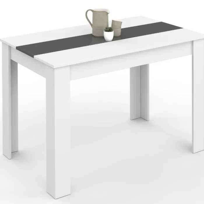 Table de cuisine 4 personnes blanche et grise