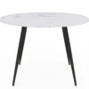 Table de cuisine ronde 4-6 personnes effet marbre blanc 110cm