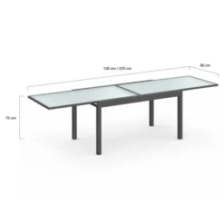 Table de jardin extensible 12 places grise avec chaises
