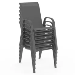 Table de jardin extensible 12 places grise avec chaises