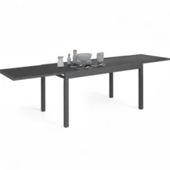Table de jardin extensible rectangulaire 135-270 CM 8-12 personnes gris anthracite