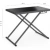 Table de jardin à hauteur réglable 3 positions 100 cm en métal gris anthracite et plateau gris