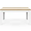 Table de salle à manger 8 personnes bois imitation hêtre et blanc