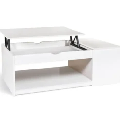 Table de salon avec plateau relevable blanche