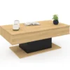 Table de salon relevable bois et noir