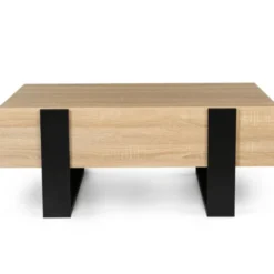 Table de salon style industriel avec tiroirs
