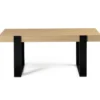Table de salon style industriel bois et noir