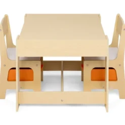 Table à dessin réversible pour enfant avec 2 chaises et bacs de rangement