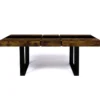 Table extensible 4 à 8 personnes bois effet vieilli et noir