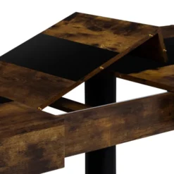 Table extensible 4 à 8 personnes bois effet vieilli et noir