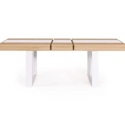 Table extensible 4 à 8 personnes bois et blanc