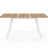 Table extensible scandinave bois et pieds blancs