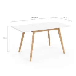 Table extensible scandinave blanche
