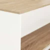 Table haute îlot de cuisine blanche et bois