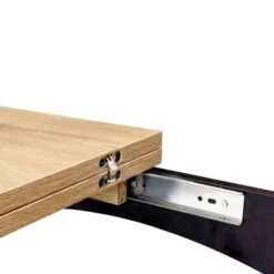 Table haute mange-debout extensible noire et bois