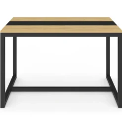 Table industrielle bois et métal 6 personnes 120 cm