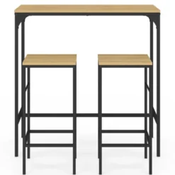 Table mange-debout style industriel avec 2 tabourets