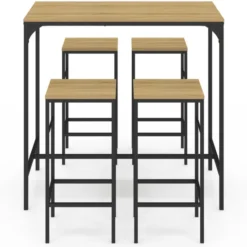 Table mange debout style industriel avec tabourets