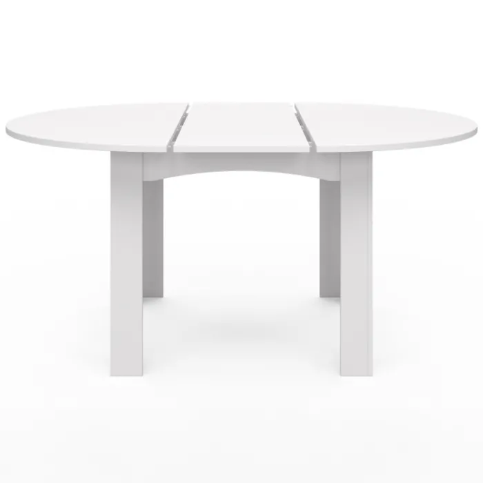 Table à manger blanche extensible ronde pour 4-8 personnes