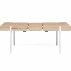 Table à manger bois clair extensible 6-10 personnes avec pied épingle