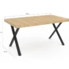 Table à manger bois et métal noir 160 cm