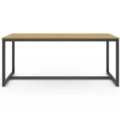 Table à manger bois et métal noir 180 cm