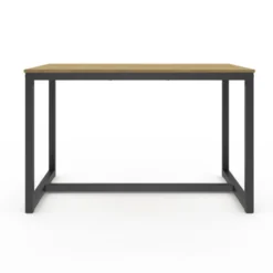 Table à manger bois et métal noir 120 cm