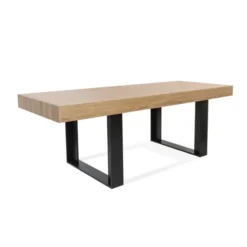 Table à manger bois et noir 200 cm