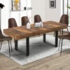Table à manger bois foncé extensible 4-8 personnes 160-200 cm