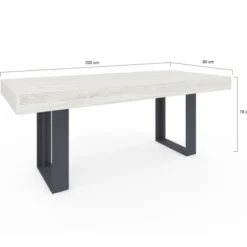 Table à manger bois gris 200 cm