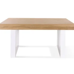 Table à manger bois 6 personnes pieds blancs