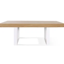 Table à manger bois 10 personnes pieds blancs
