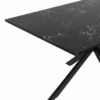Table à manger effet marbre noir
