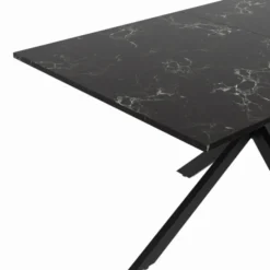 Table à manger effet marbre noir