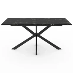 Table à manger effet marbre noir