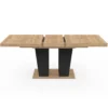 Table à manger extensible avec pied central bois et noir