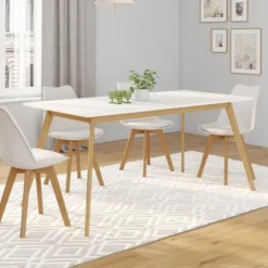 Table à manger extensible blanche