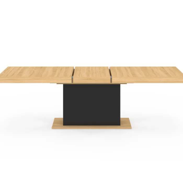 Table à manger extensible bois et noir : 8-12 personnes